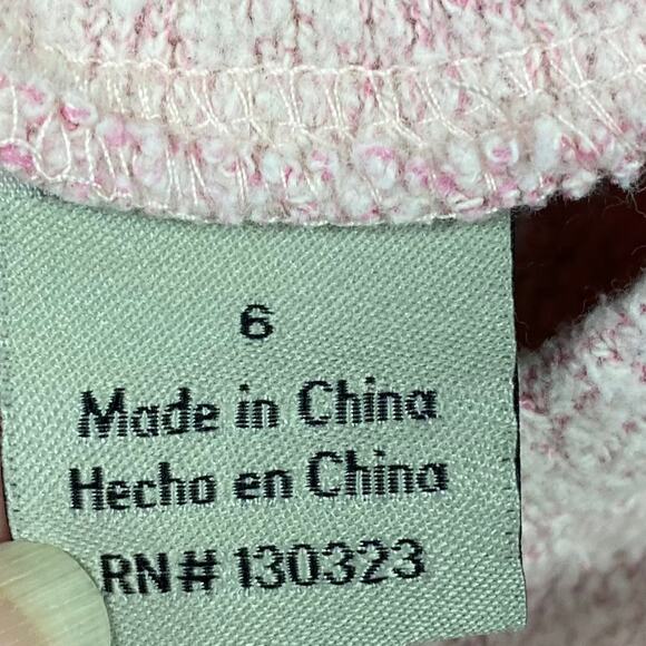 Calvin Klein Fleece Ruffle Sequined Pink Top Sz 6 - Picture 5 of 7